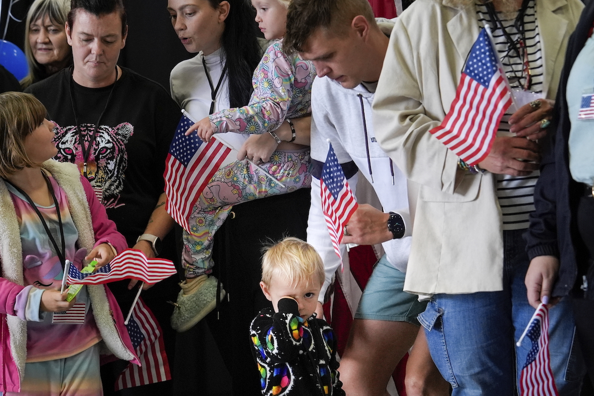 Afrikaner refugees at Dulles International Airport